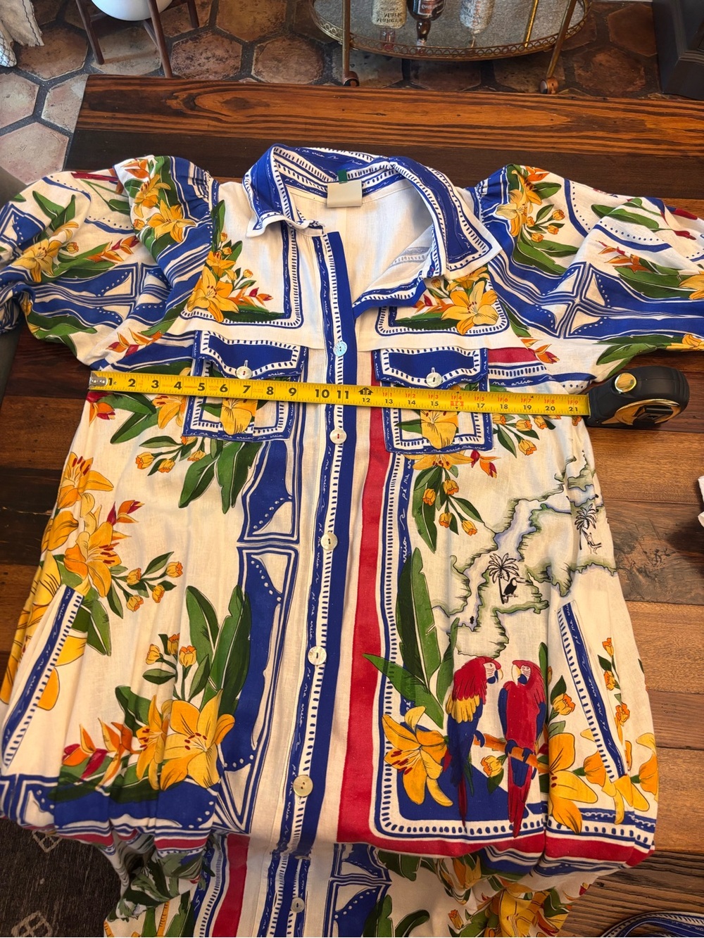 Farm Rio Tropical Destination Linen Shirt Dress - Picture 6 of 6